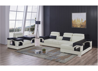 Suite rembourrée Coin + Fauteuil Canapé Conception Canapé Canapés Canapé en Cuir Siège Coin